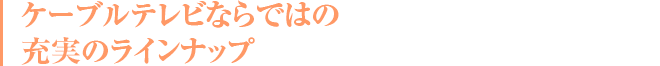 ケーブルテレビならではの充実のラインナップ